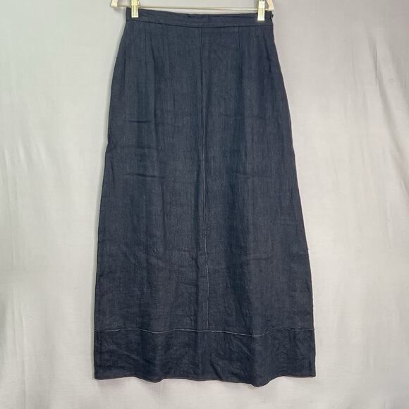 Harve Bernard by Bernard Holtzman‎ 100% Linen Maxi Skirt Size 12 Seams Lagenlook - Picture 1 of 13